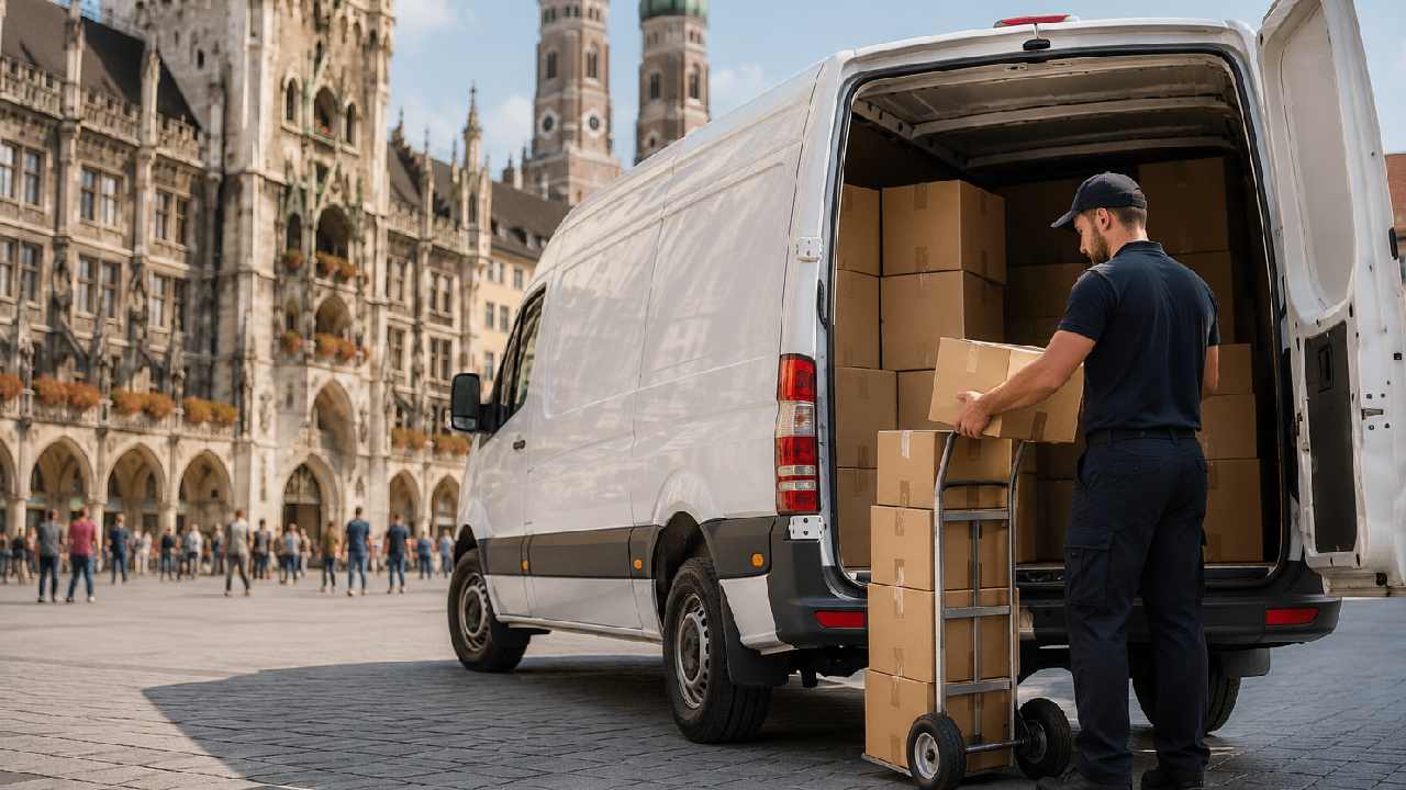 van in munchen plina cu colete